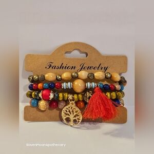 3/15$ Bundle Deal Fashion Jewelry Bracelets Boho Style Tree of Life 4 piece Red